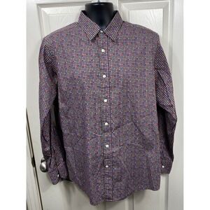 Cremieux Premium Denim Men's Button-Down Shirt Colorful‎ Circles Pattern L